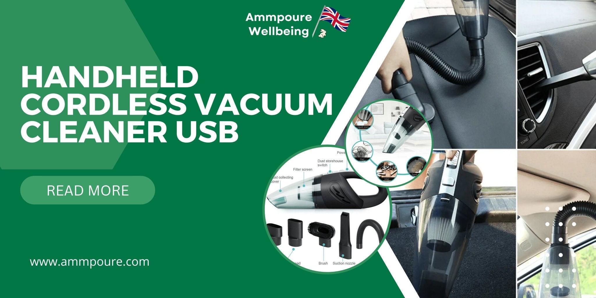 Revolutionize Your Cleaning Routine with the Handheld Cordless Vacuum Cleaner USB (120W 4000PA) - Ammpoure Wellbeing