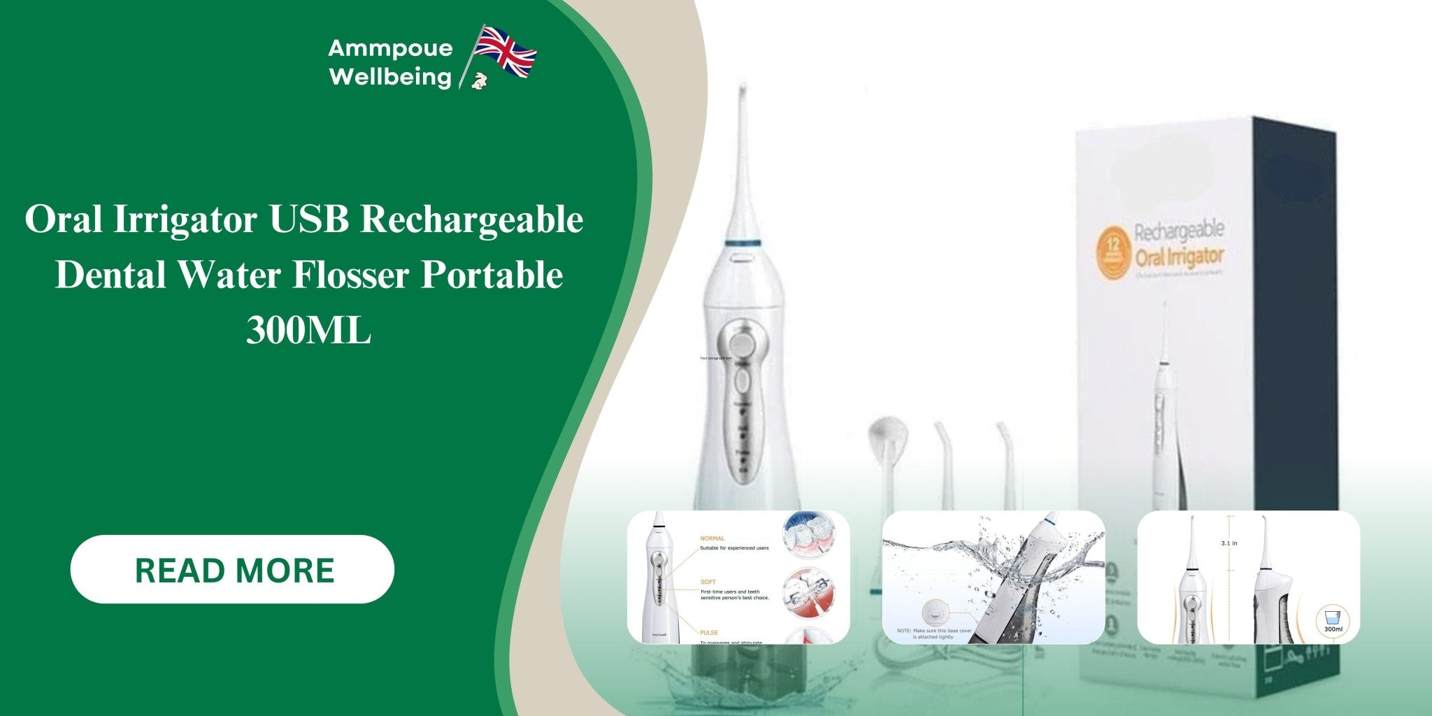 Revolutionize Your Oral Care Routine with the Oral Irrigator USB Rechargeable Dental Water Flosser - Ammpoure Wellbeing