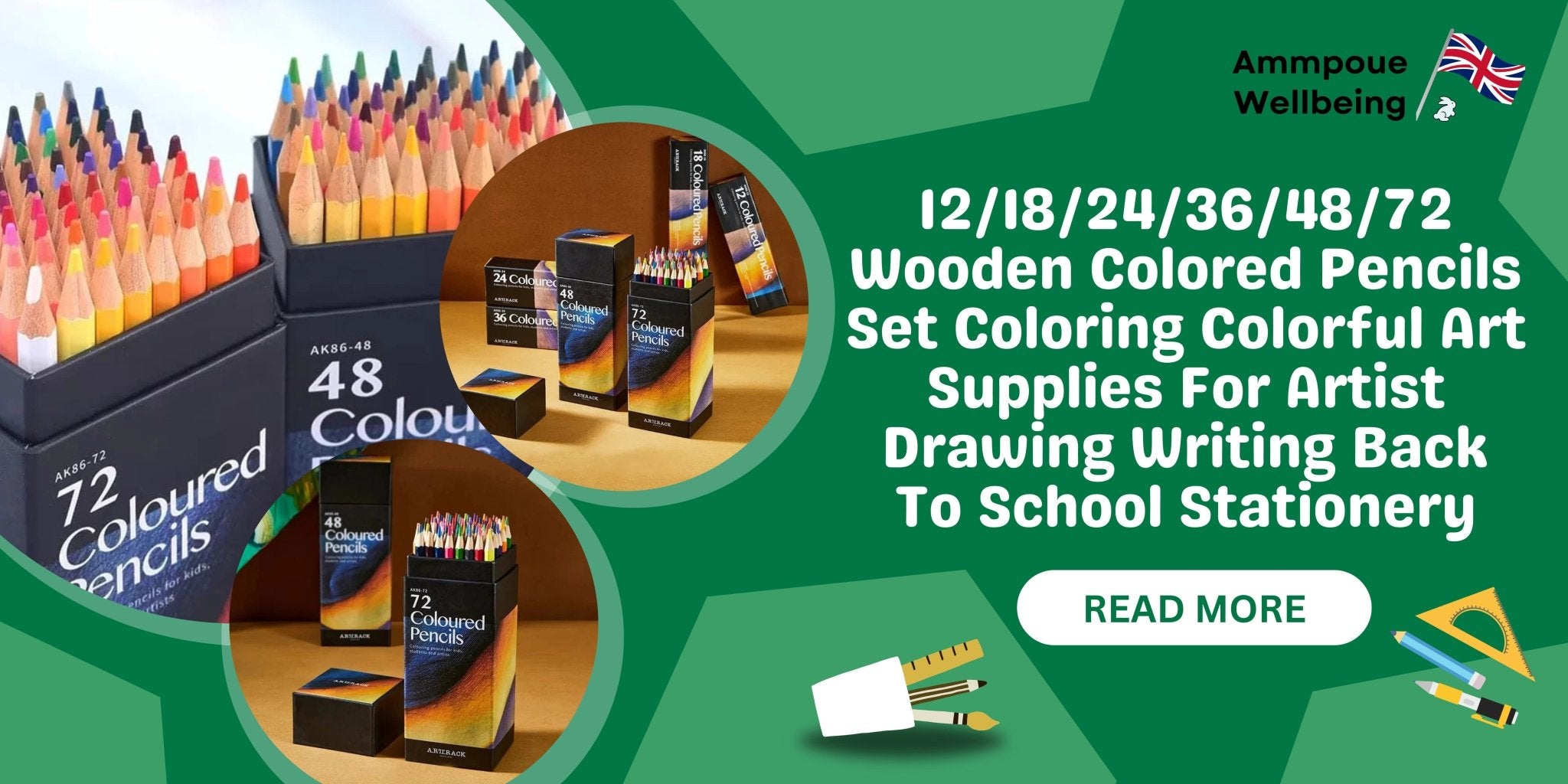 Unleash Your Creativity with the 12/18/24/36/48/72 Wooden Colored Pencils Set - Ammpoure Wellbeing