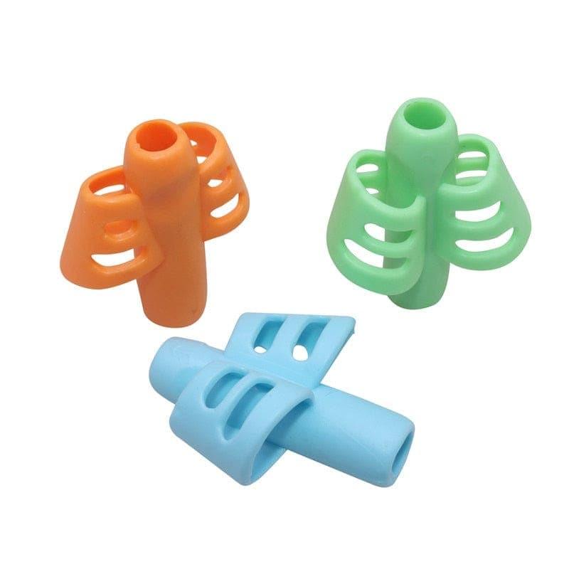 1 - 3 Pcs Children Writing Pencil Pen Holder Kids Learning Practise Silicone Pen Aid Posture Correction Device for Students - Ammpoure Wellbeing