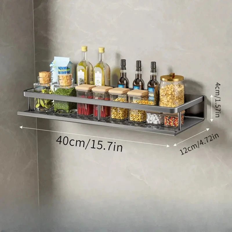 1 PC Multifunctional Kitchen Rack Spice Storage Rack Wall Mounted Kitchen Utensil Shovel Hook Rack for Kitchen Items Storage - Ammpoure Wellbeing