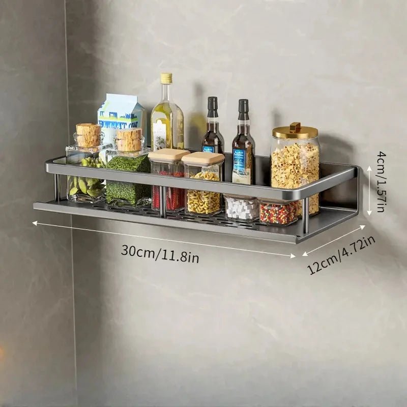 1 PC Multifunctional Kitchen Rack Spice Storage Rack Wall Mounted Kitchen Utensil Shovel Hook Rack for Kitchen Items Storage - Ammpoure Wellbeing