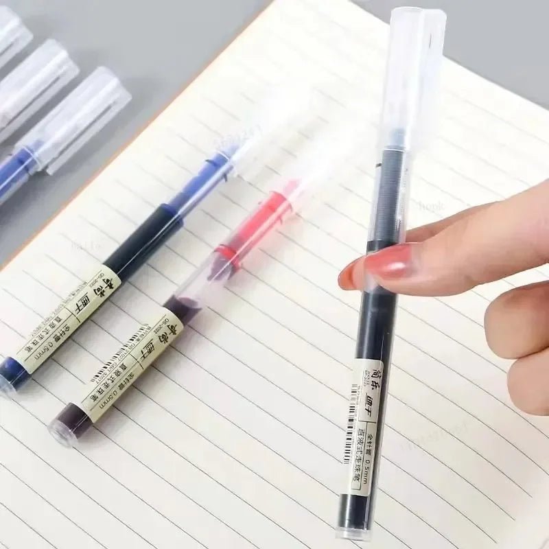 10Pcs/set High Quality Needle Type Gel Pens Straight Liquid Ballpoint Pen Kawaii Stationery School Office Supplies Writing - Ammpoure Wellbeing