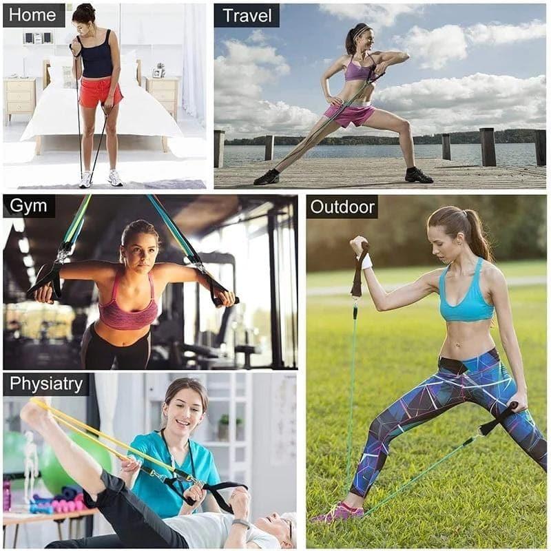 11 Pieces Resistance Bands, Home Gym Equipment, Workout Set - Ammpoure Wellbeing