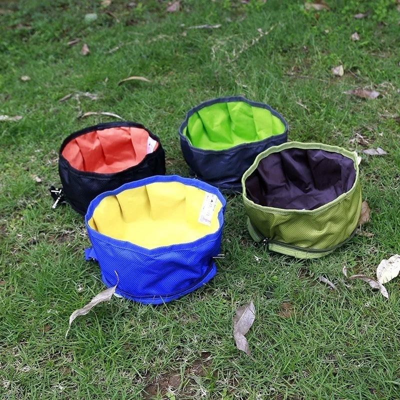 1100ML Big Volume Dog Drinking Container Foldable Dog Water Bowl Food Storage Bag Outdoor Hiking Travel Folding Pet Bowl - Ammpoure Wellbeing