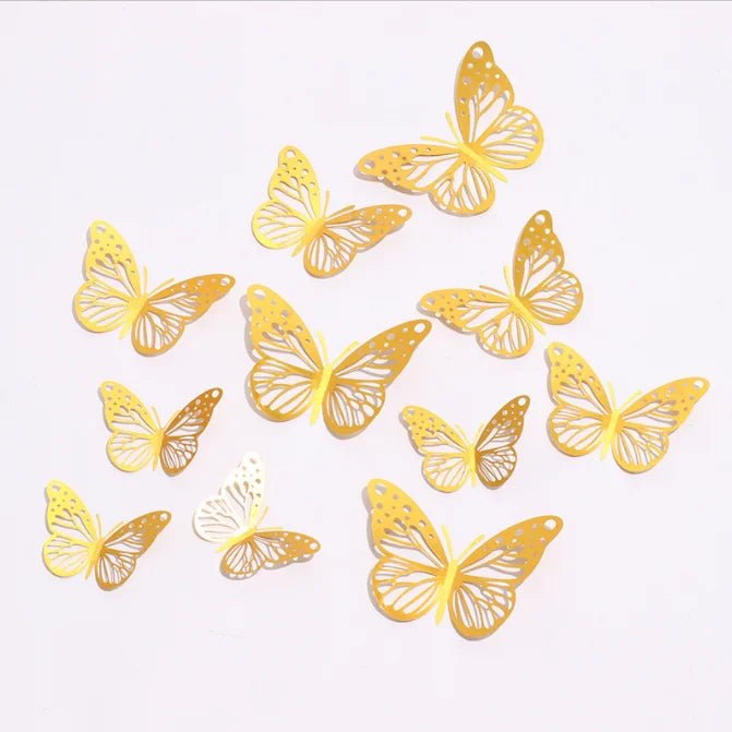 12 Pcs/Set 3D Wall Stickers Hollow Butterfly for Kids Rooms Home Wall Decor DIY Mariposas Fridge stickers Room Decoration - Ammpoure Wellbeing