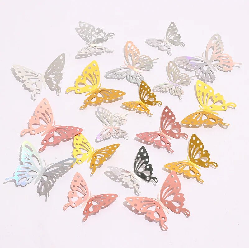 12 Pcs/Set 3D Wall Stickers Hollow Butterfly for Kids Rooms Home Wall Decor DIY Mariposas Fridge stickers Room Decoration - Ammpoure Wellbeing