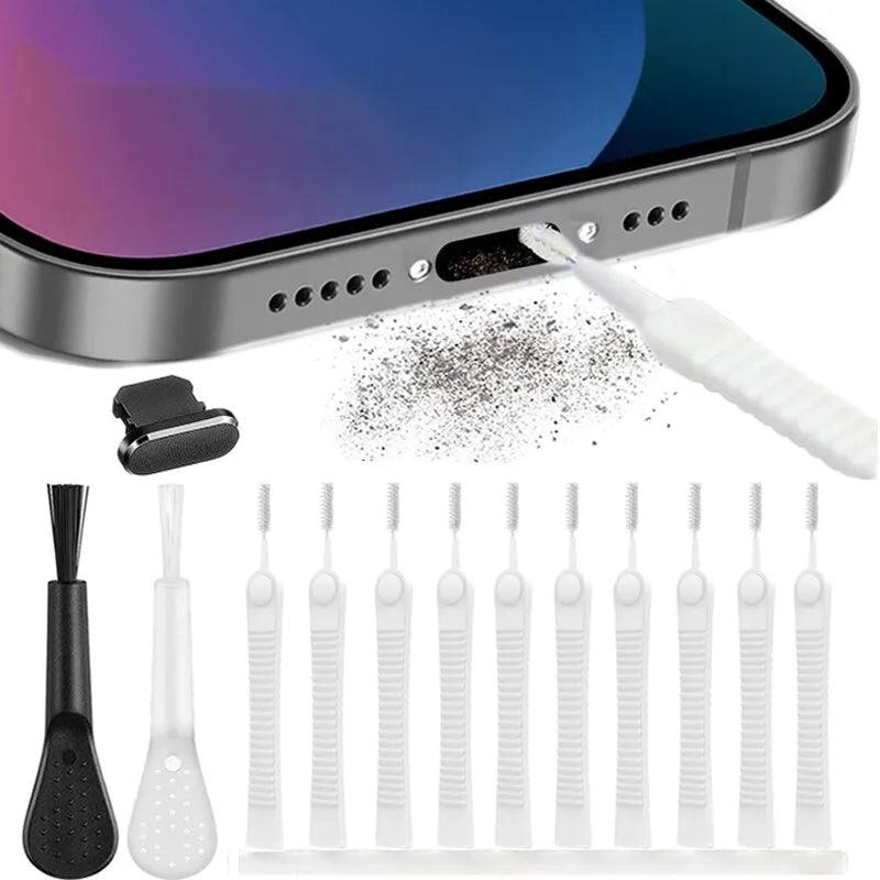 13PCS Mobile Phone Speaker Dust Removal Cleaner Tool Kit For iPhone 14 13 Pro Max Earphones Charge Port Dustproof Cleaning Brush - Ammpoure Wellbeing