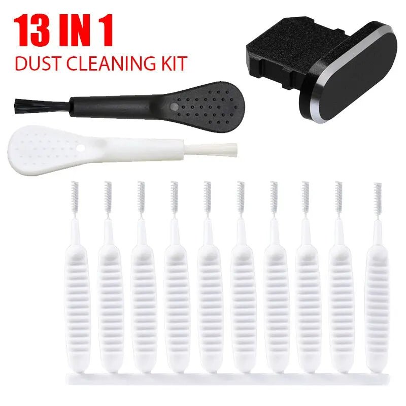 13PCS Mobile Phone Speaker Dust Removal Cleaner Tool Kit For iPhone 14 13 Pro Max Earphones Charge Port Dustproof Cleaning Brush - Ammpoure Wellbeing