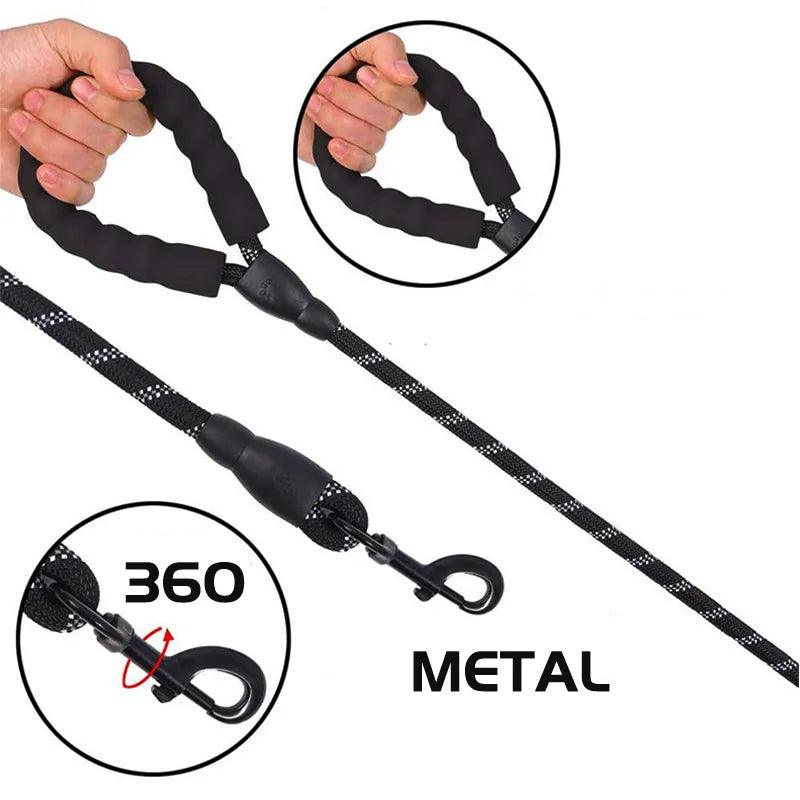 150/200/300cm Strong Dog Leash Reflective Pet Leashes Long Lanyard Walking Traction Rope for Puppy Small Medium Large Big Dogs - Ammpoure Wellbeing