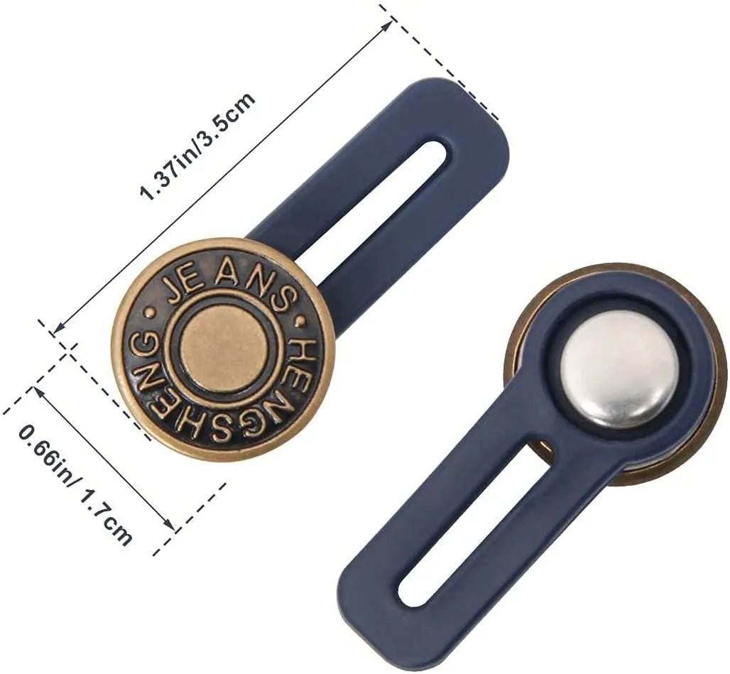 1/5/10PCS Metal Button Extender For Pants Jeans Free Sewing Adjustable Retractable Waist Extenders Button Waistband Expander - Ammpoure Wellbeing