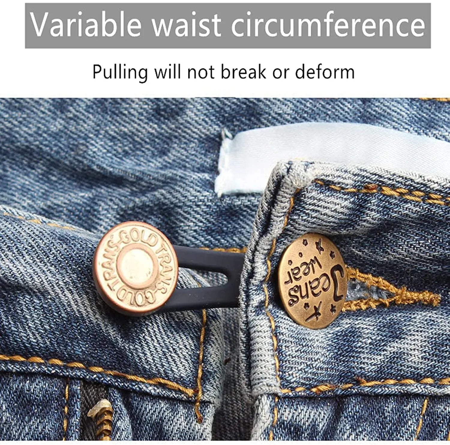 1/5/10PCS Metal Button Extender For Pants Jeans Free Sewing Adjustable Retractable Waist Extenders Button Waistband Expander - Ammpoure Wellbeing