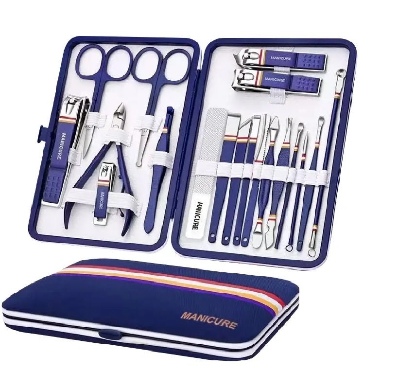 19 in 1 Stainless Steel Manicure set Nail clipper Kit UK - Ammpoure Wellbeing