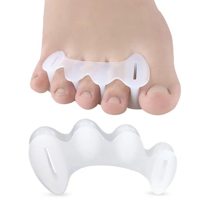 1Pair Hard Silicone Toe Finger Separator 3 Hole Hallux Valgus Orthopedic Spacers Bunion Overlapping Hammer Foot Corrector - Ammpoure Wellbeing