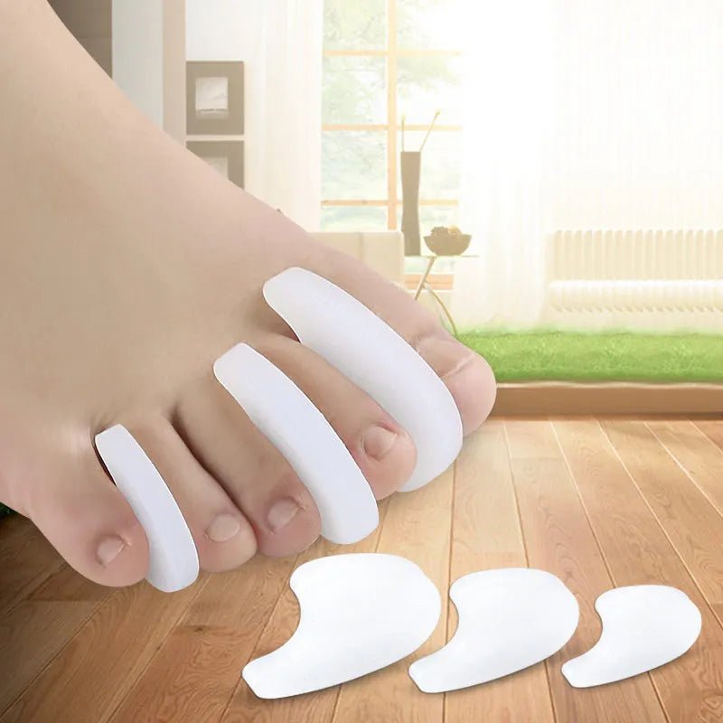 1Pair Silicone Finger Toe Separator Adjuster Hallux Valgus Pedicure Corrector Foot Care Tools Bunion Bone Thumb Protector - Ammpoure Wellbeing