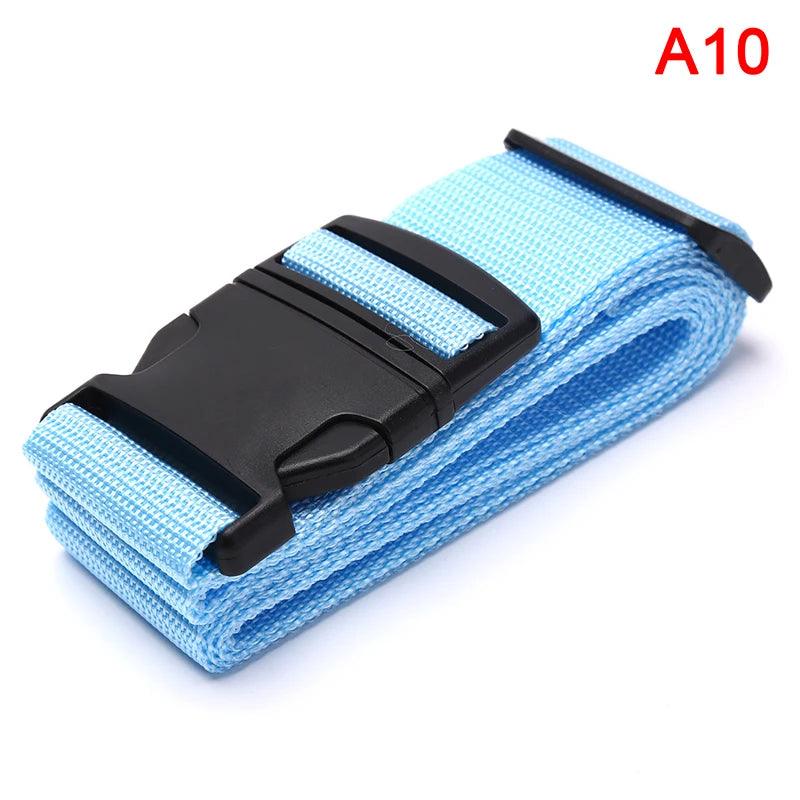 1pc 2m Adjustable Luggage Strap Cross Belt Packing Travel Suitcase Nylon Lock Buckle Strap Baggage Belts Camping Bag Accessories - Ammpoure Wellbeing