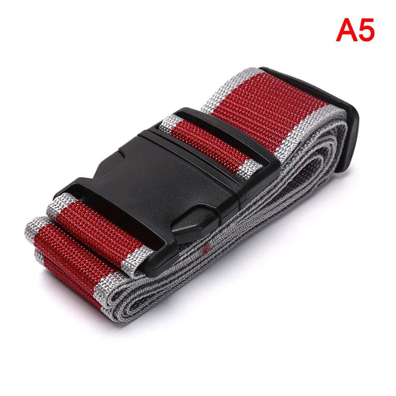 1pc 2m Adjustable Luggage Strap Cross Belt Packing Travel Suitcase Nylon Lock Buckle Strap Baggage Belts Camping Bag Accessories - Ammpoure Wellbeing