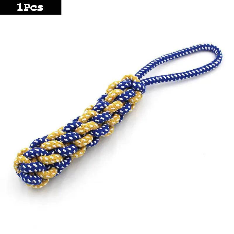 1PC Dog Toy Carrot Knot Rope Ball Cotton Rope Dumbbell Puppy Cleaning Teeth Chew Toy Durable Braided Bite Resistant Pet Supplies - Ammpoure Wellbeing