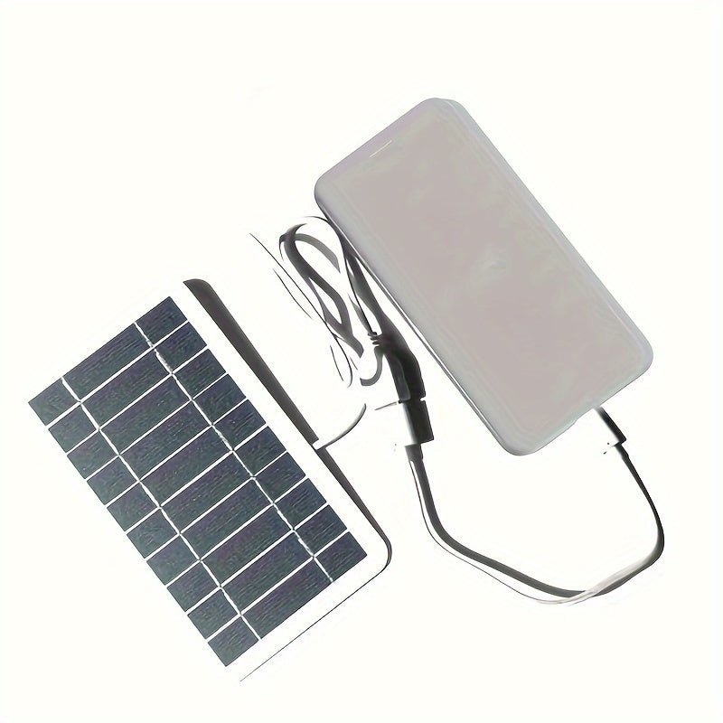 1pc Outdoor Waterproof Solar USB Charger for Travel and Camping - Portable Solar Panel Mobile Power Supply, Mobile Phone Charging, Flashlight and Fan - Ammpoure Wellbeing