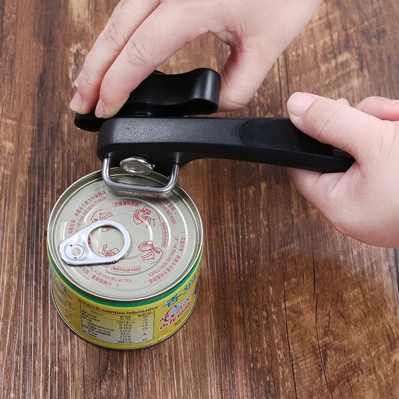 1pc Plastic Professional Kitchen Tool Safety Hand - actuated Can Opener Side Cut Easy Grip Manual Opener Knife for Cans Lid - Ammpoure Wellbeing