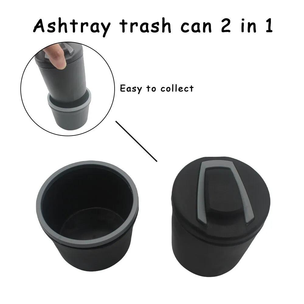 1PC Portable LED Smoke Car Ashtray Cigarette Ash Holder Creative Cup Automatic Light Indicator Ashtray Car Cup Holder Accessory - Ammpoure Wellbeing