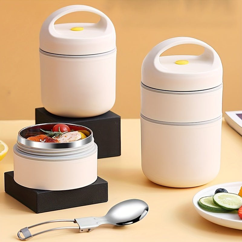 1pc Thermal Lunch Box, Soup Box For Office Workers, Stainless Steel Lunch Flask, Vacuum Insulated Soup, Leak Proof Food Soup Flasks, Insulated Food Jars, Kitchen Supplies For Students And Workers At School, Canteen - Ammpoure Wellbeing