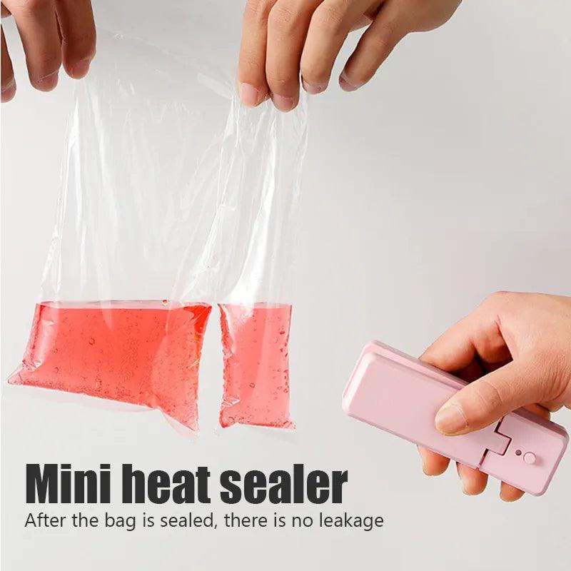 2 IN 1 USB Chargable Mini Bag Sealer Heat Sealers With Cutter Knife Rechargeable Portable Sealer For Plastic Bag Food Storage - Ammpoure Wellbeing