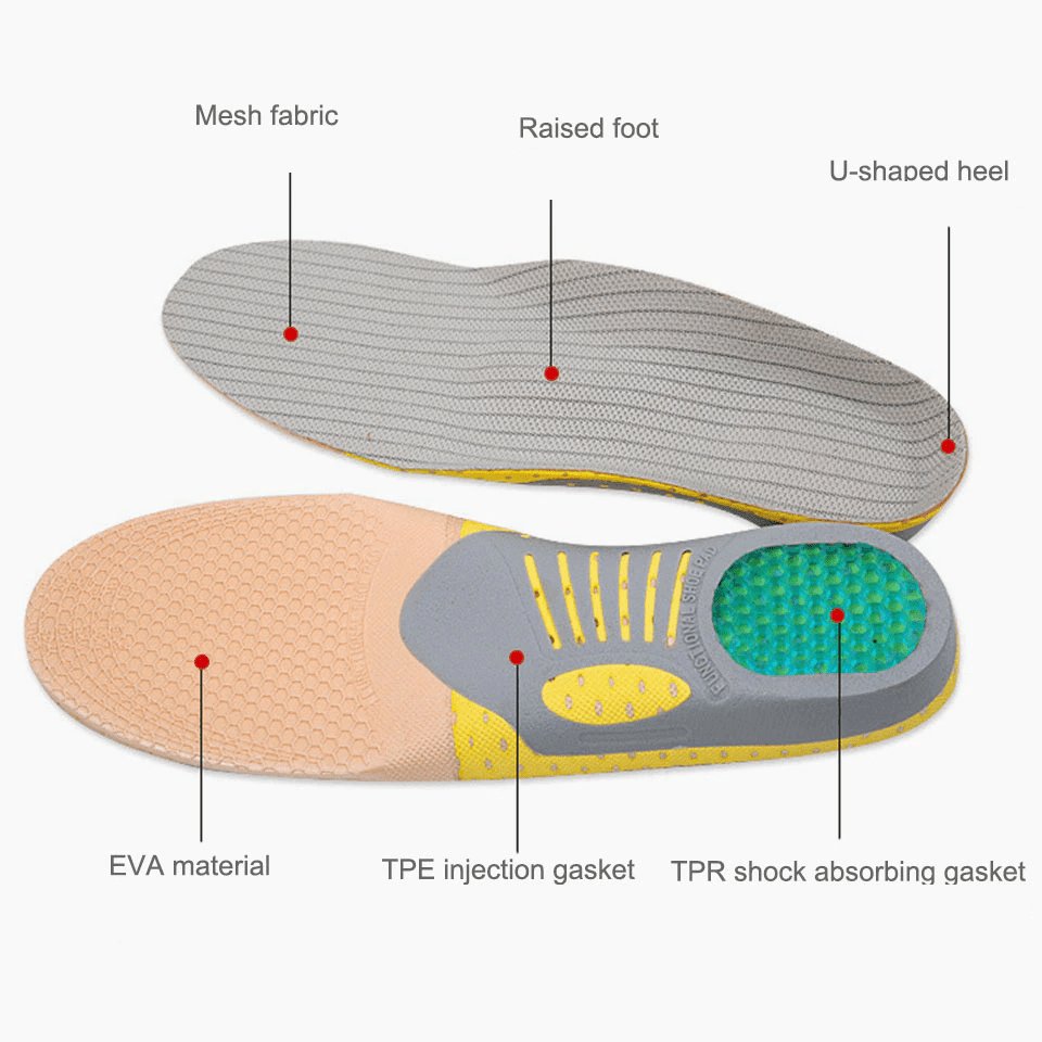 2 pieces Orthopedic Insoles Orthotics Flat Foot Health Sole Pad For Shoes Insert Arch Support Pad For Plantar fasciitis Feet Care Insoles - Ammpoure Wellbeing