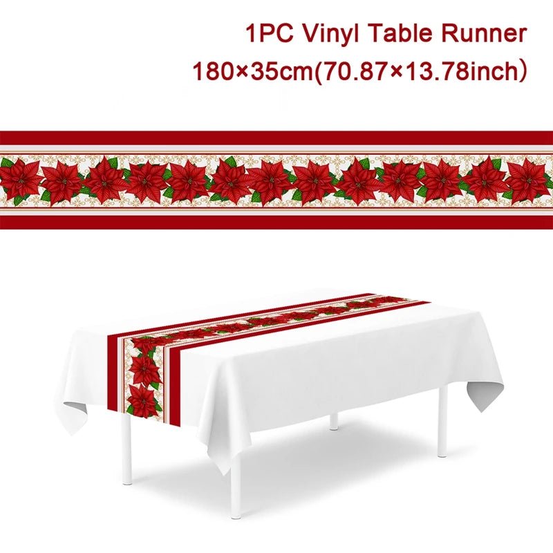 2024 Christmas Table Runners Merry Christmas Decoration for Home Tablecloth Table Cover Xmas Gifts Navidad Noel New Year 2025 - Ammpoure Wellbeing