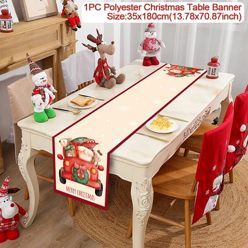 2024 Christmas Table Runners Merry Christmas Decoration for Home Tablecloth Table Cover Xmas Gifts Navidad Noel New Year 2025 - Ammpoure Wellbeing