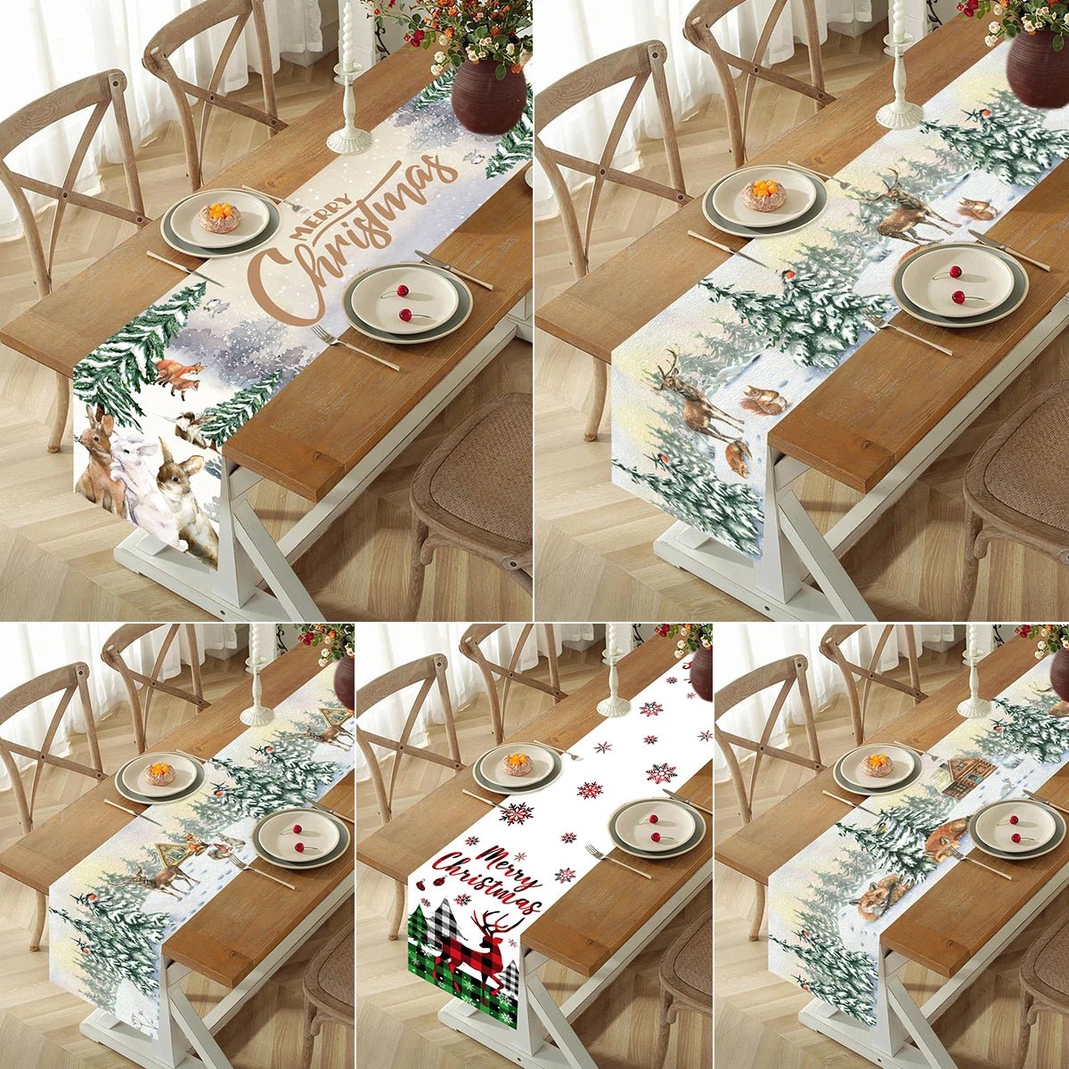 2024 Christmas Table Runners Merry Christmas Decoration for Home Tablecloth Table Cover Xmas Gifts Navidad Noel New Year 2025 - Ammpoure Wellbeing