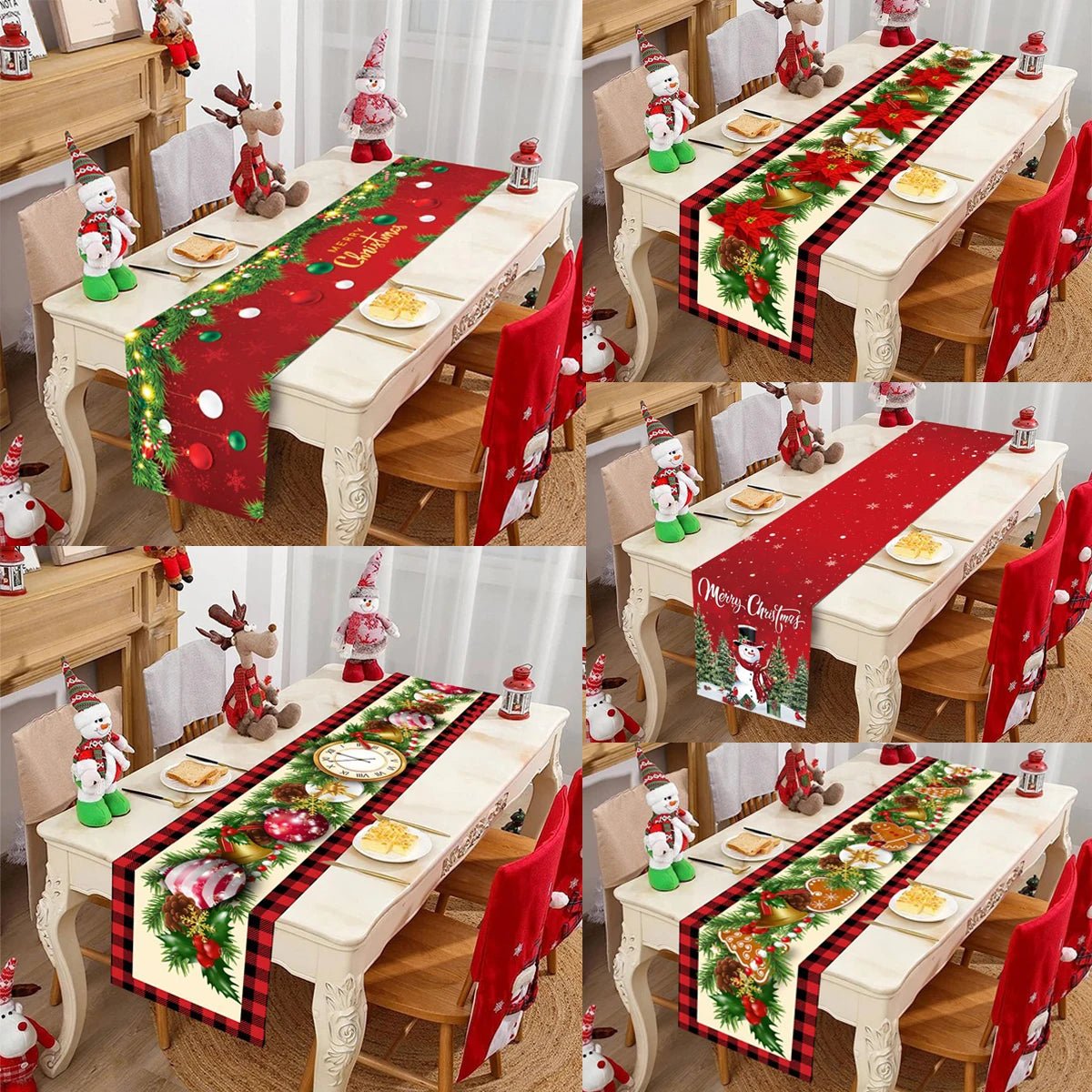 2024 Christmas Table Runners Merry Christmas Decoration for Home Tablecloth Table Cover Xmas Gifts Navidad Noel New Year 2025 - Ammpoure Wellbeing