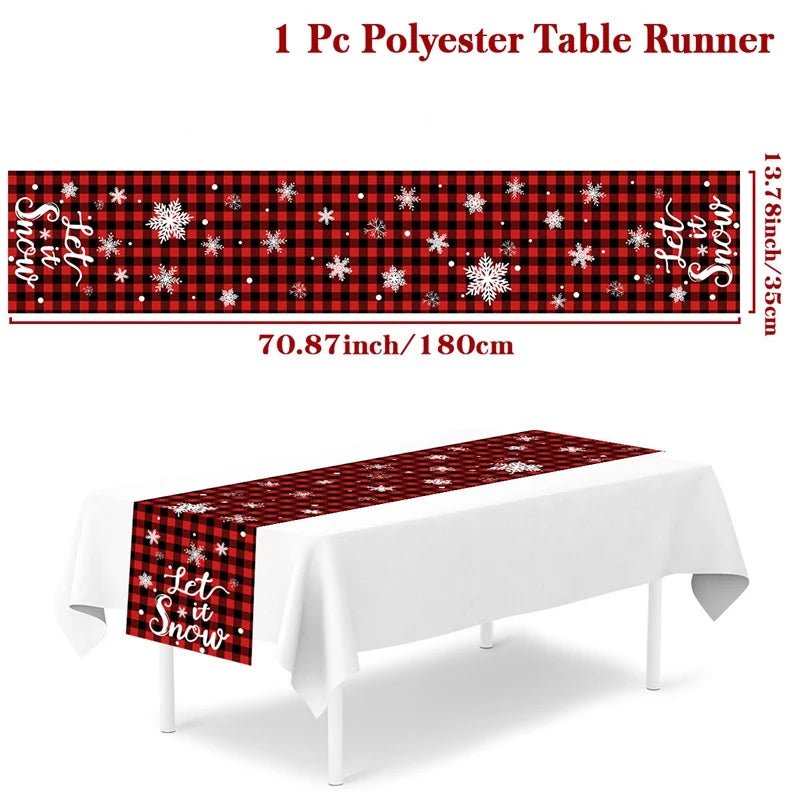 2024 Christmas Table Runners Merry Christmas Decoration for Home Tablecloth Table Cover Xmas Gifts Navidad Noel New Year 2025 - Ammpoure Wellbeing