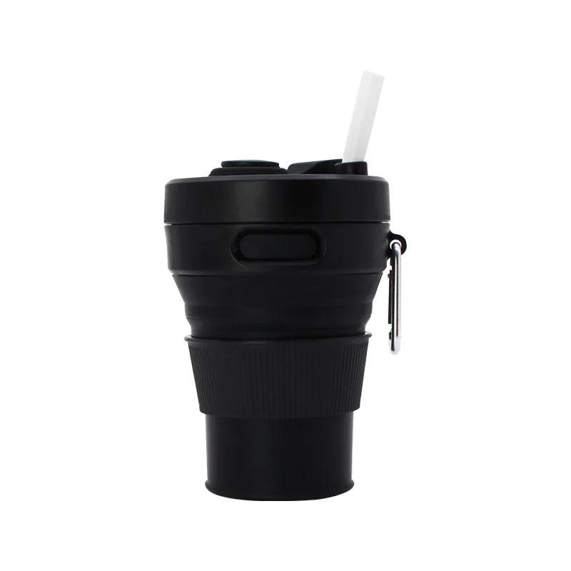 2024 Originality Sports Outdoors Portable Folding Telescoping Travel Coffee Juice Cup Straw 450ml Water Bottles - Ammpoure Wellbeing