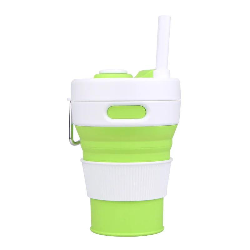 2024 Originality Sports Outdoors Portable Folding Telescoping Travel Coffee Juice Cup Straw 450ml Water Bottles - Ammpoure Wellbeing