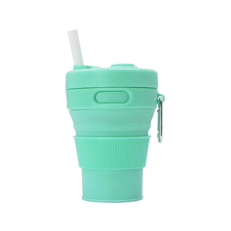 2024 Originality Sports Outdoors Portable Folding Telescoping Travel Coffee Juice Cup Straw 450ml Water Bottles - Ammpoure Wellbeing