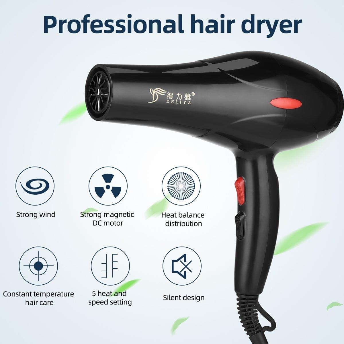 2200W Professional Hair Dryers Strong Power Blow Dryer Barber Salon Styling Tool With 3 Temperature 2 Speed Personal Care - Ammpoure Wellbeing