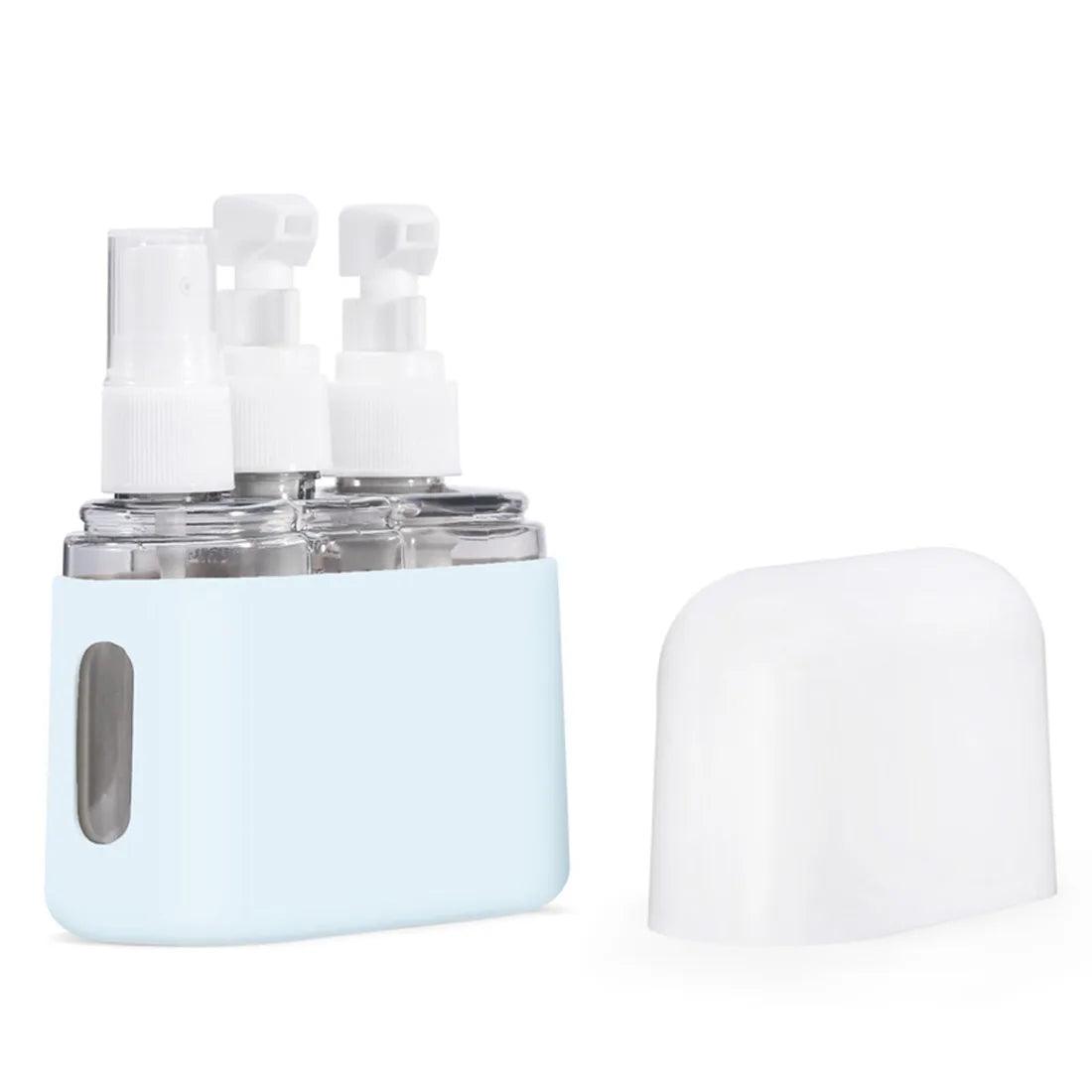 2/3/4 - In - 1 Travel Refillable Bottle Set Combination Liquid Lotion Shampoo Shower Gel Dispenser Empty Cosmetic Container Atomizer - Ammpoure Wellbeing