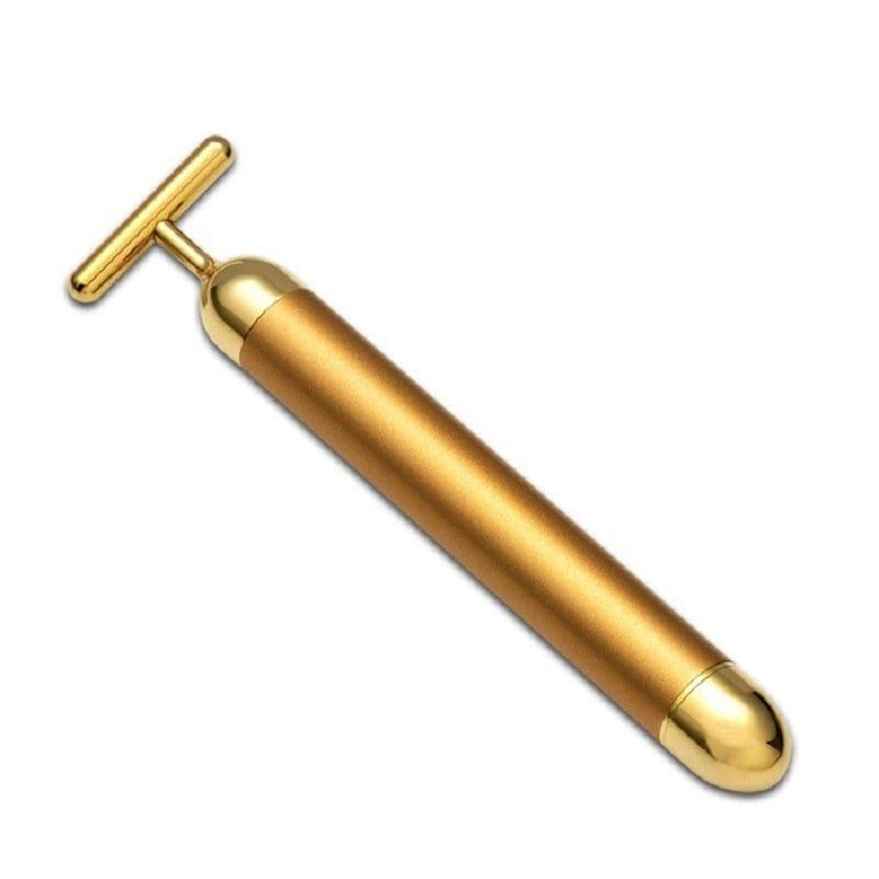 24k Gold Face Lift Bar Roller Vibration Slimming Massager Facial Stick Facial Beauty Skin Care T Shaped Vibrating Tool - Ammpoure Wellbeing