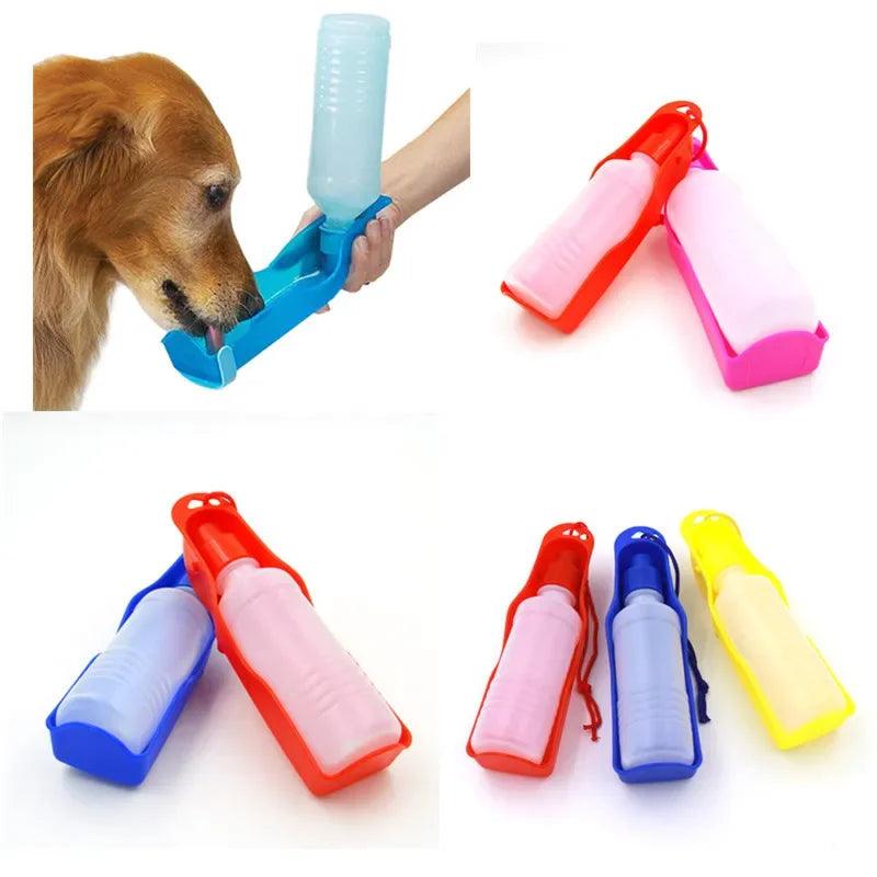 250ml Dog Water Bottle Folding Drinker Plastic Portable Water Bottle Pets Outdoor Travel Drinking Water Feeder Bowl for Dogs - Ammpoure Wellbeing