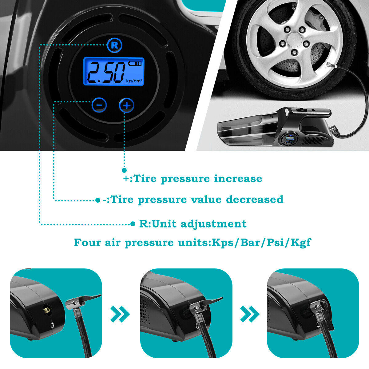60000PA Cordless Vacuum Cleaner Powerful Car Handheld Vacuum USB Rechargeable