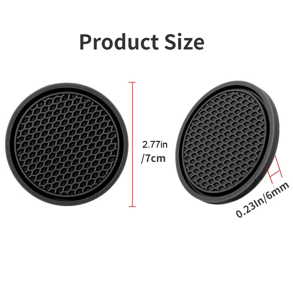 2pcs Car Cup Holder Anti - Slip Coasters Premium PVC Car Coasters Universal Fits Perfectly For Most Cup Car Interior Accessories - Ammpoure Wellbeing