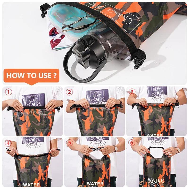 30L 15L Waterproof Dry Bags With Wet Separation Pocket Backpack For Kayaking Boating Swimming Outdoor Sports Bag XAZ9 - Ammpoure Wellbeing