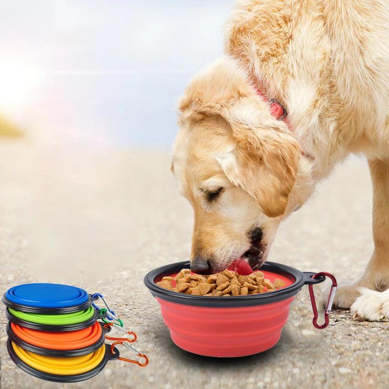 350ml Collapsible Dog Pet Folding Silicone Bowl Outdoor Travel Portable Puppy Food Container Feeder Dish Bowl Pet supplies - Ammpoure Wellbeing