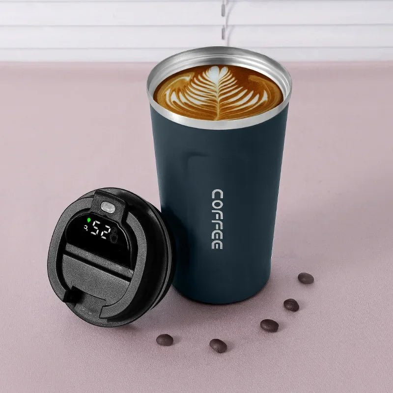 380/510ml Thermos Coffee Mug Stainless Steel Coffee Cup Temperature Display Vacuum Flask Thermal Tumbler Insulated Water Bottle - Ammpoure Wellbeing