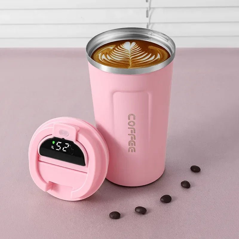 380/510ml Thermos Coffee Mug Stainless Steel Coffee Cup Temperature Display Vacuum Flask Thermal Tumbler Insulated Water Bottle - Ammpoure Wellbeing