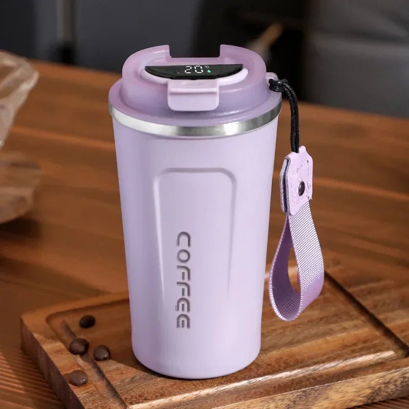 380/510ml Thermos Coffee Mug Stainless Steel Coffee Cup Temperature Display Vacuum Flask Thermal Tumbler Insulated Water Bottle - Ammpoure Wellbeing