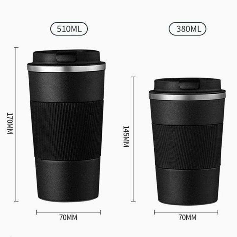 380ml/510ml Double Stainless Steel 304 Coffee Thermos Mug with Non - slip Case Car Vacuum Flask Travel Insulated Bottle - Ammpoure Wellbeing