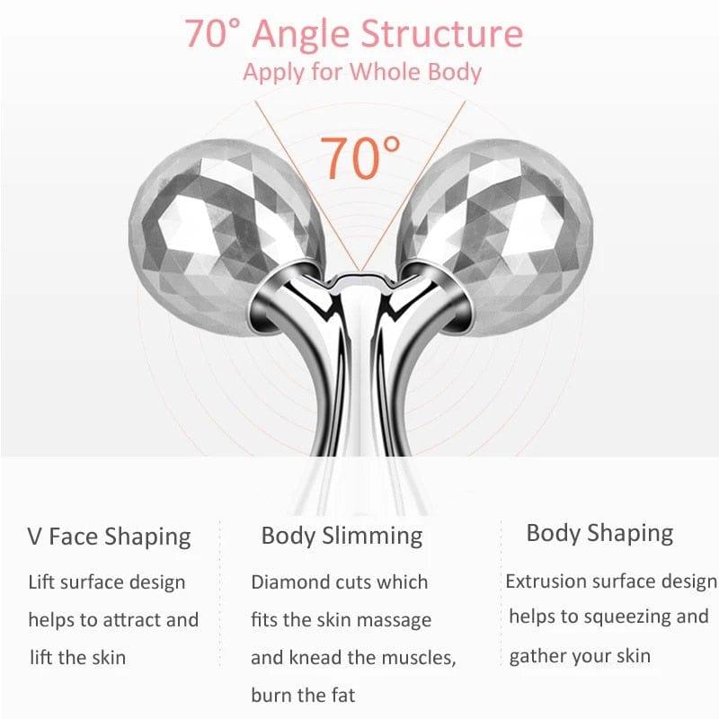 3D Roller Face - Shaping Tool Tightening Massage Beauty Instrument Manual Massager Small V Face Slimming Face Shaping Skin Face Sl - Ammpoure Wellbeing