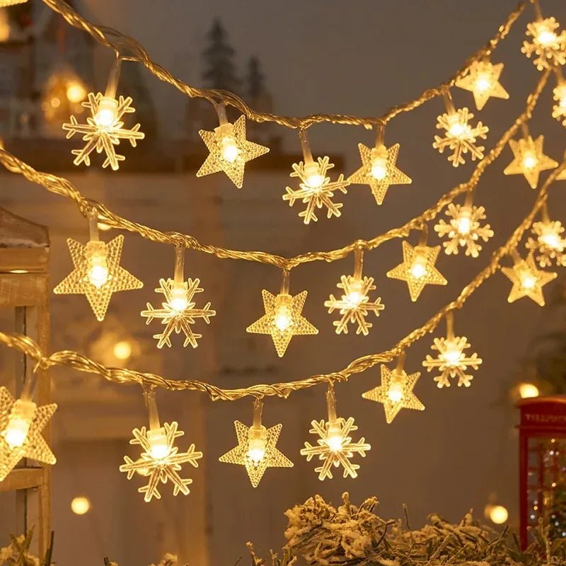 3M 2024 Christmas Decoration for Home Christmas Lights Snowflake String Lights Fairy LED Lamp New Year 2025 Tree Garden Noel 6 - Ammpoure Wellbeing